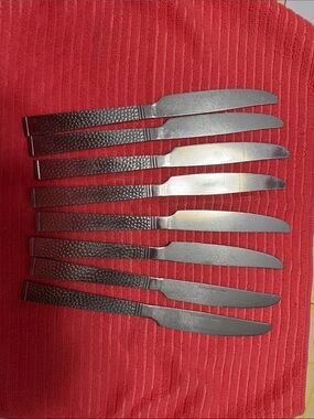 Set of 8 Men's Matte Stainless Steel Utility Knives